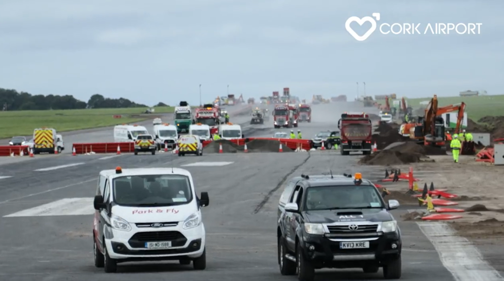pipe being installed on a runway at cork airport in ireland