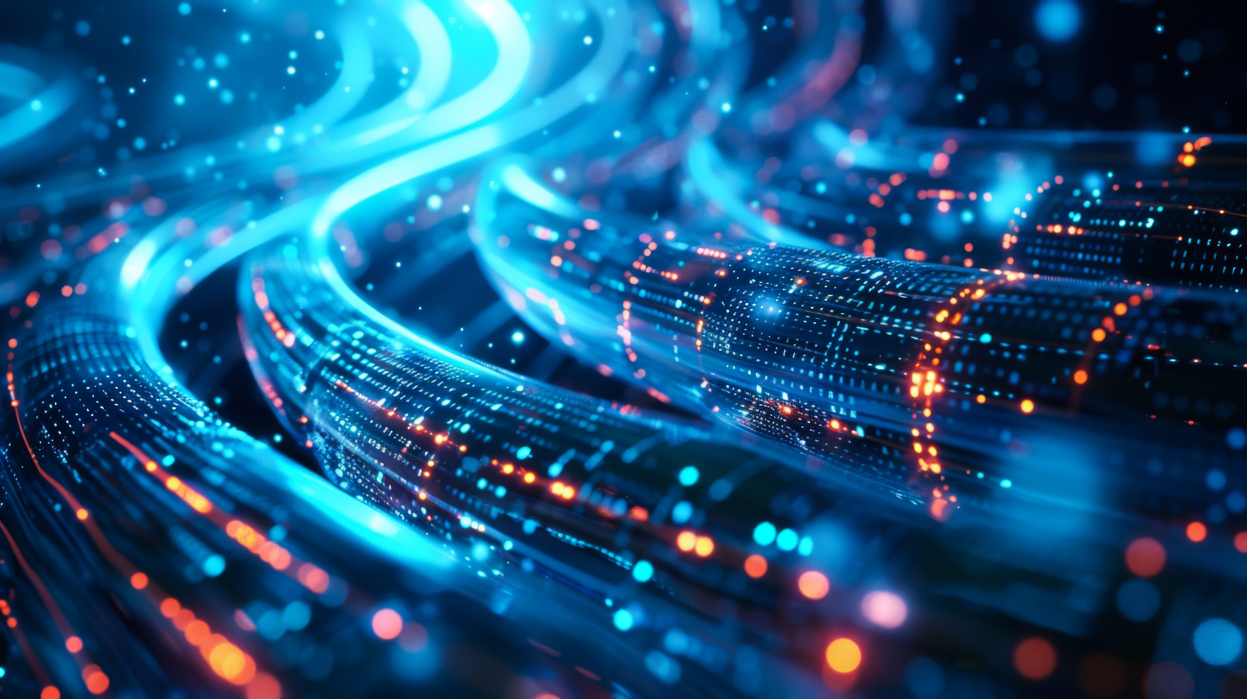 An assortment of fibre cables